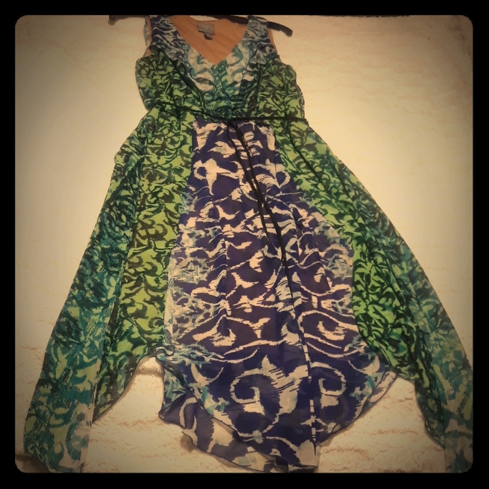 Asymmetric floral dress